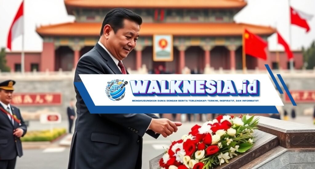 Prabowo Berikan Penghormatan dengan Tradisi Flower Tribute di Tiananmen, Tiongkok