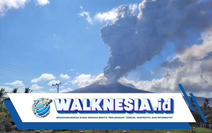 Gunung Lewotobi Meletus Kembali, Terlihat Sinar Api di Puncaknya