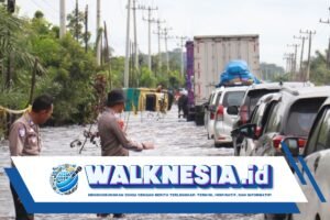 12 Kendaraan Terguling di Lokasi Banjir Jalan Lintas Sumatera Pelalawan